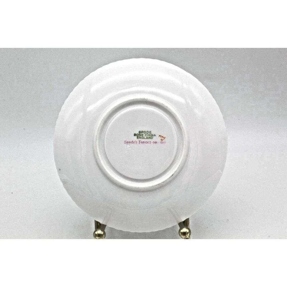 Cup & Saucers Set of 2 Forget Me Not Spode Copeland Bone China England Floral